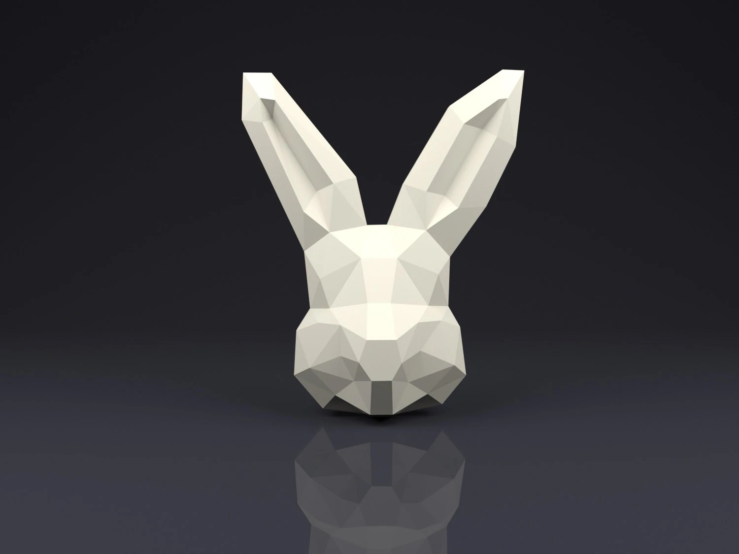 brooch head rabbit low poly 3D Print Model .c4d .max .obj .3ds .fbx .stl .blend 