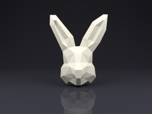 brooch head rabbit low poly 3D Print Model