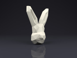 brooch head rabbit low poly 3D Baskı Modeli