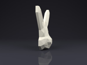 brooch head rabbit low poly 3D Baskı Modeli