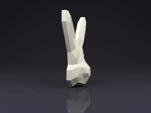 brooch head rabbit low poly 3D Print Model