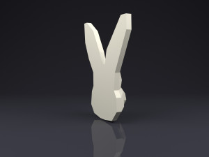 brooch head rabbit low poly 3D Baskı Modeli
