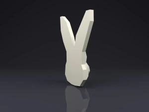 brooch head rabbit low poly 3D Print Model