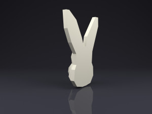 brooch head rabbit low poly 3D Baskı Modeli