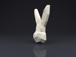 brooch head rabbit low poly 3D Baskı Modeli