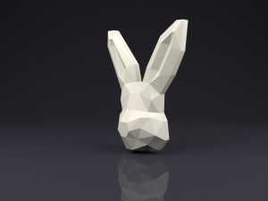 brooch head rabbit low poly 3D Baskı Modeli