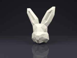 brooch head rabbit low poly 3D Baskı Modeli