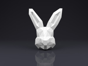 brooch head rabbit low poly 3D Baskı Modeli