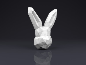 brooch head rabbit low poly 3D Baskı Modeli