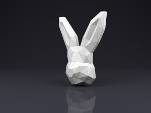 brooch head rabbit low poly 3D Baskı Modeli