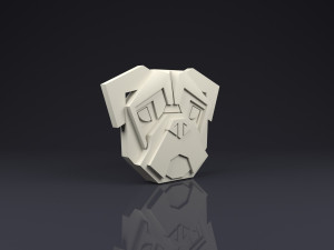 brooch head bulldog low poly 3D Print Model