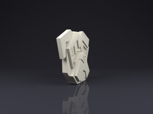 brooch head bulldog low poly 3D Print Model