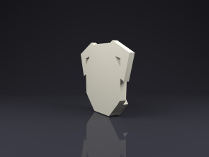 brooch head bulldog low poly 3D Print Model