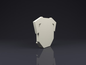 brooch head bulldog low poly 3D Print Model