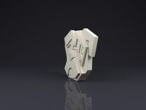 brooch head bulldog low poly 3D Print Model