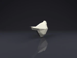 broche p&aacute;ssaro baixo poli Modelo de Impressão 3D