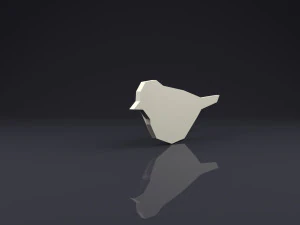 broche p&aacute;ssaro baixo poli Modelo de Impressão 3D