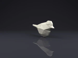 broche p&aacute;ssaro baixo poli Modelo de Impressão 3D