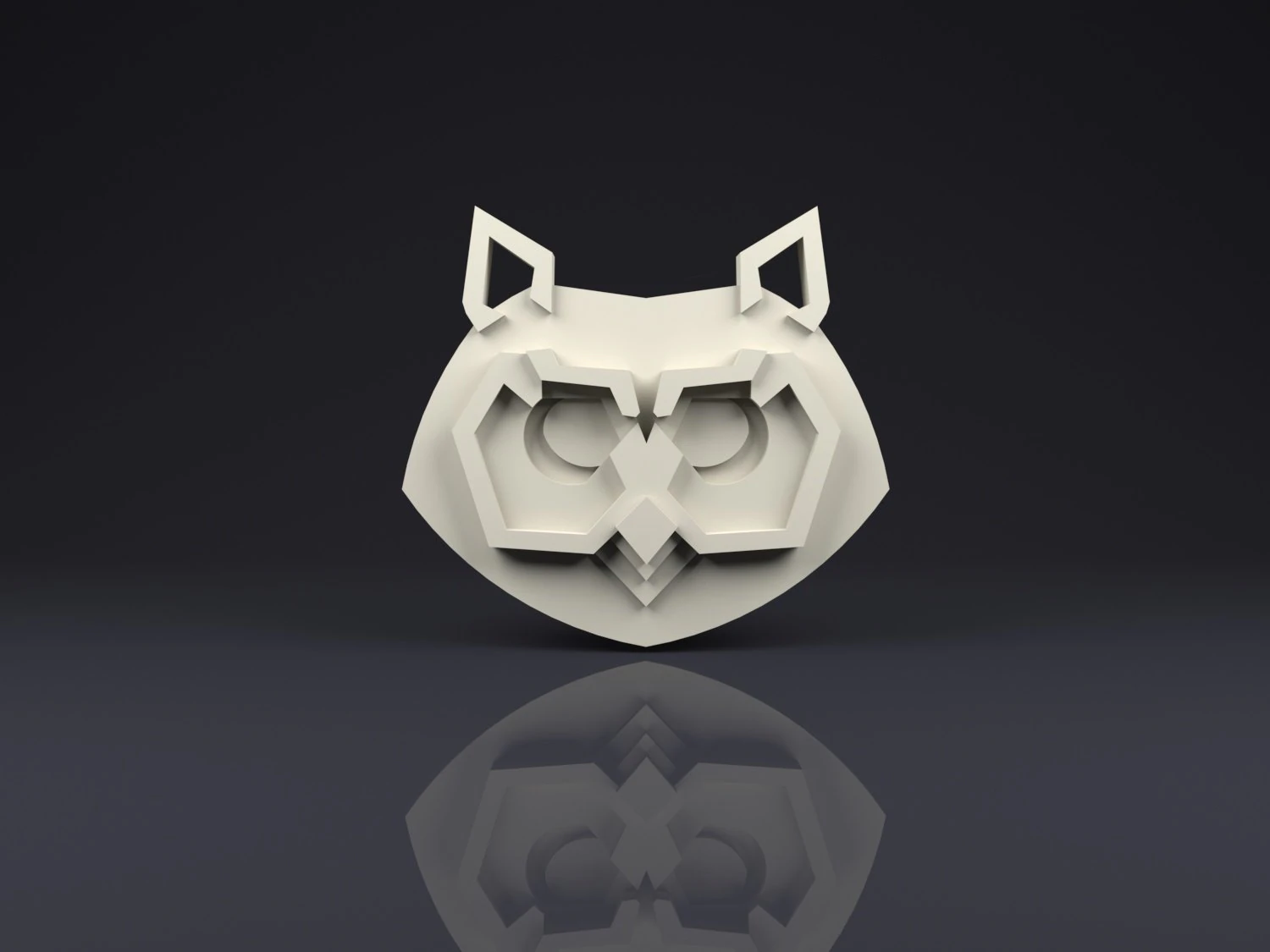 spilla testa di gufo low poly Modello di stampa 3D .c4d .max .obj .3ds .fbx .stl .blend 