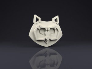 brooch head owl low poly 3Dプリントモデル