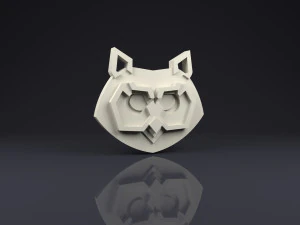 spilla testa di gufo low poly Modello di stampa 3D