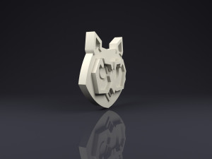 brooch head owl low poly 3Dプリントモデル