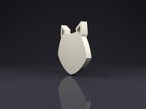 brooch head owl low poly 3Dプリントモデル