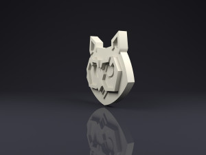 brooch head owl low poly 3Dプリントモデル