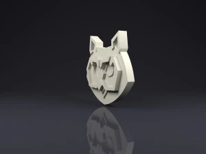 spilla testa di gufo low poly Modello di stampa 3D
