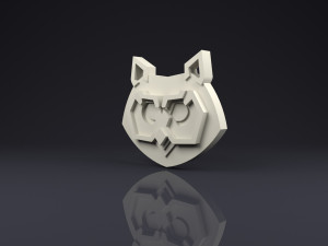 brooch head owl low poly 3Dプリントモデル