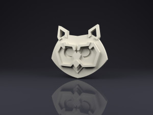 brooch head owl low poly 3Dプリントモデル