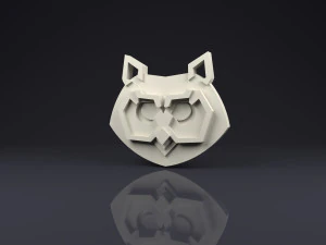 spilla testa di gufo low poly Modello di stampa 3D