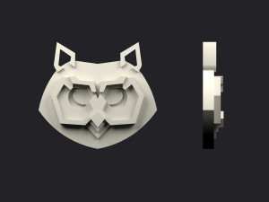 brooch head owl low poly 3Dプリントモデル