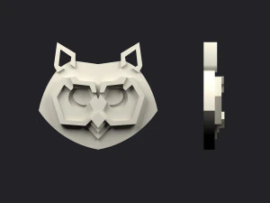 spilla testa di gufo low poly Modello di stampa 3D