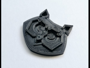 brooch head owl low poly 3Dプリントモデル