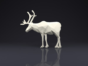 brooch elk low poly 3D Print Model