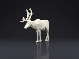 brooch elk low poly 3D Print Model