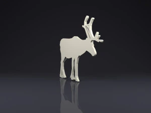 brooch elk low poly 3D Print Model