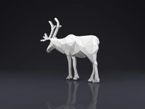 brooch elk low poly 3D Print Model