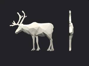 brooch elk low poly 3D Print Model