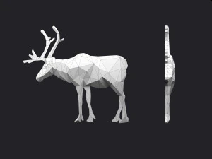 brooch elk low poly 3D Print Model
