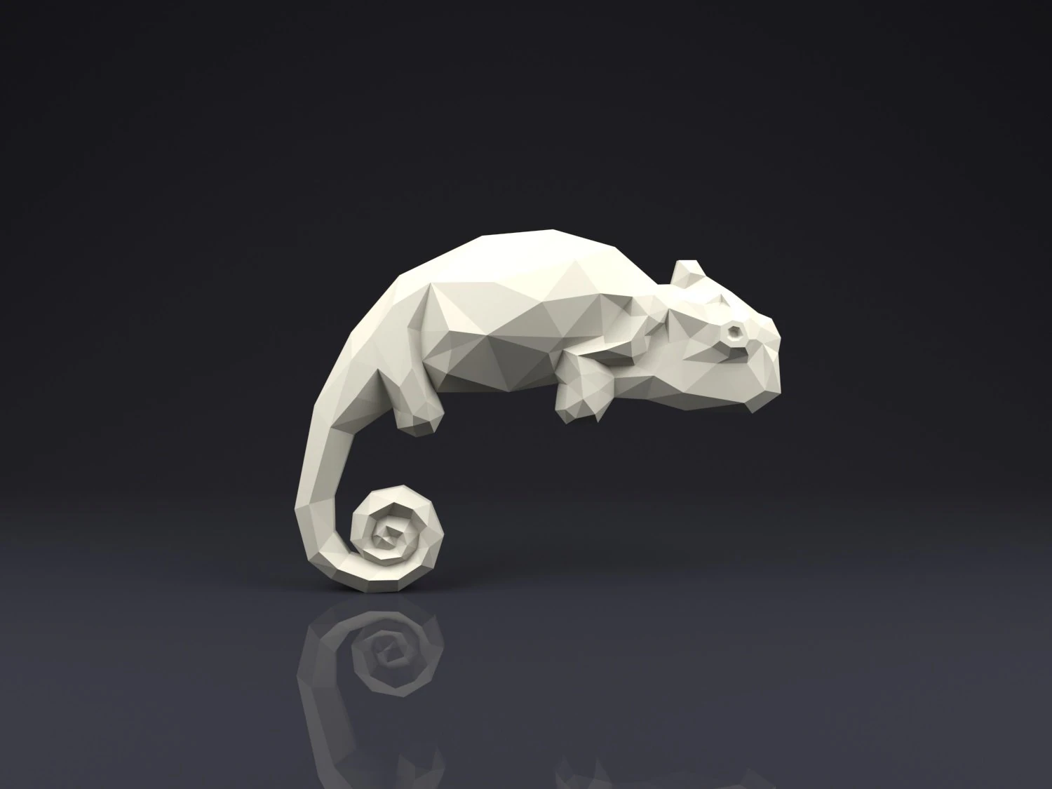 broche camaleão low poly Modelo de Impressão 3D .c4d .max .obj .3ds .fbx .stl .blend
