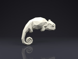 brooch chameleon low poly Modelo de Impressão 3D