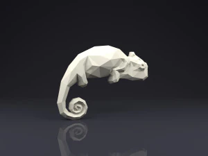 broche camale&atilde;o low poly Modelo de Impressão 3D