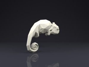 brooch chameleon low poly Modelo de Impressão 3D