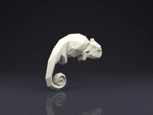 broche camale&atilde;o low poly Modelo de Impressão 3D