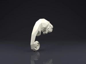 broche camale&atilde;o low poly Modelo de Impressão 3D