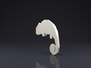 brooch chameleon low poly Modelo de Impressão 3D