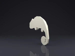 broche camale&atilde;o low poly Modelo de Impressão 3D