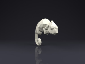 brooch chameleon low poly Modelo de Impressão 3D